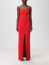 Solace London Bysha Strapless Stretch-crepe Maxi Dress In Red