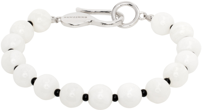 Numbering White Mother-of-pearl Beads Bracelet