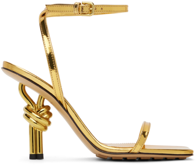 Bottega Veneta Gold Knot Sandals In 8265 Gold
