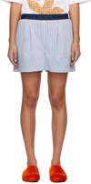 Marni Relaxed-fit Bermuda Shorts With Textured Stripe Pattern In Stb48 Vivid Blu