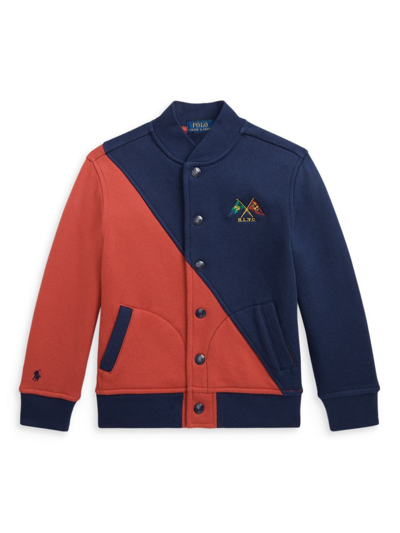 Polo Ralph Lauren Little Boy's & Boy's Colorblock Baseball Jacket In Post Red Newport Navy