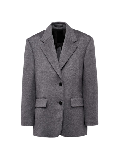 Prada Single-breasted Cashmere Jacket In F0031 Grigio