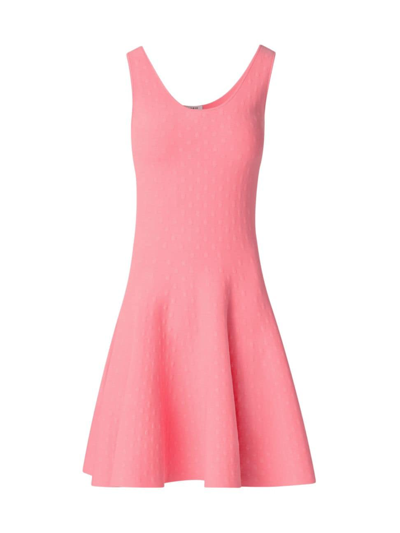 Akris Punto Women's Knit Scoopneck Midi-dress In Flamingo