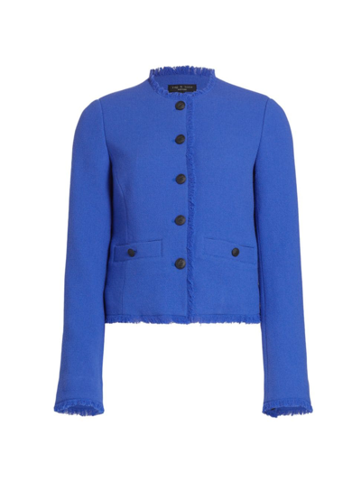 Rag & Bone Carmen Tailored Fringe Jacket In Bright Blue