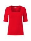 Akris Punto Women's Square-neck Short-sleeve Blouse In Red