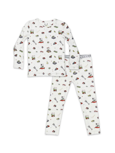 Bellabu Bear Little Kid's & Kid's Sushi Cat Pajamas Set In Neutral