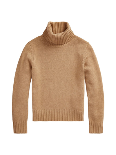 Polo Ralph Lauren Women's Wool Turtleneck Sweater In Collection Camel Melange
