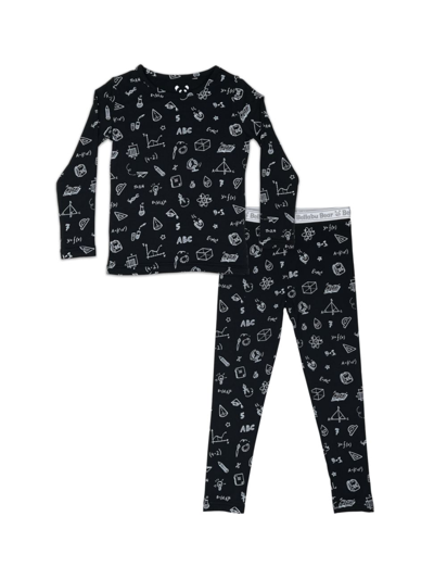 Bellabu Bear Kids' Toddler |child Unisex Back To School Set Of 2 Piece Pajamas In Charcoal