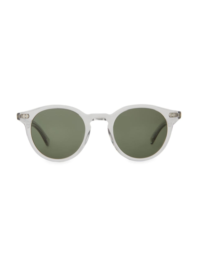 Garrett Leight Men's 47mm Clune X Round Sunglasses In Translucent Green