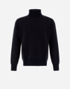 Herno Sweater In Monogram In Blu/brown