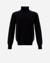 Herno Sweater In Monogram In Black/cacao