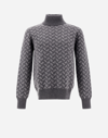 Herno Sweater In Monogram In Dark Grey