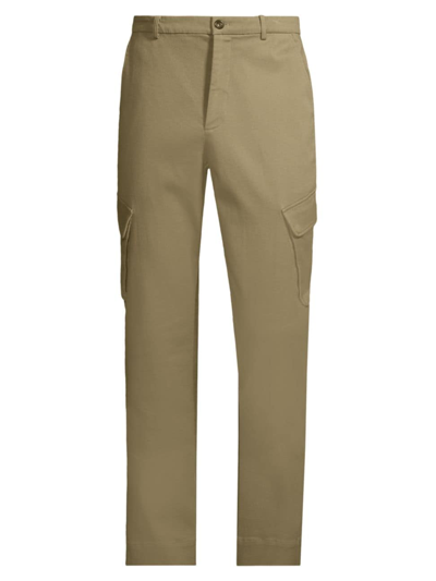 Atm Anthony Thomas Melillo Slim Fit Washed Cotton Twill Cargo Pants In Oil Green