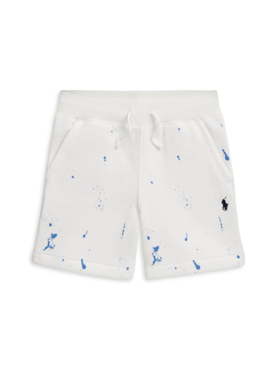 Polo Ralph Lauren Kids' Little Boy's & Boy's Paint-splatter Fleece Shorts In Deckwash White