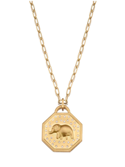 Elizabeth Moore Women's Fairy Dust 18k Yellow Gold & 0.27 Tcw Diamond Elephant Pendant Necklace