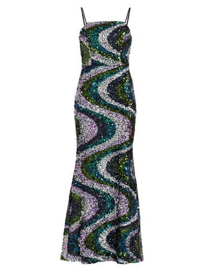 Elliatt Women's Cheryl Sequin Swirl Gown In Multicolor