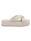 Dee Ocleppo Sicily Crisscross Leather Flatform Sandals In Chalk