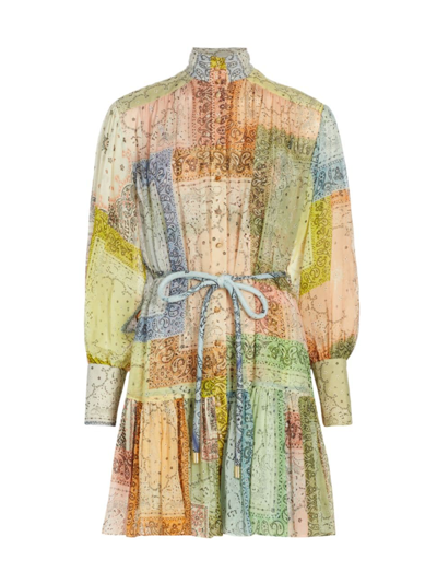 Zimmermann Elegantly Tailored Mini Dress With Cotton-silk Blend In Multi