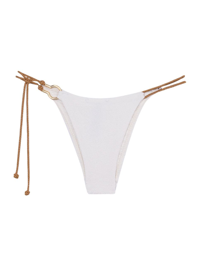 Vix By Paula Hermanny Women's Diane Textured String Bikini Bottom In White