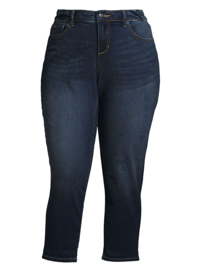 Slink Jeans, Plus Size Women's Mid-rise Boyfriend Jeans In Vida