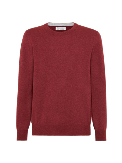 Brunello Cucinelli Men's Cashmere Sweater In Red