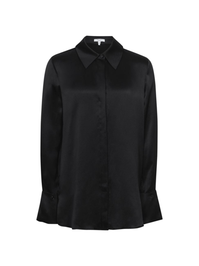 Reiss Hailey Silk Shirt In Black
