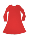 BELLABU BEAR LITTLE GIRL'S & GIRL'S WINTERBERRY RED LONG-SLEEVE DRESS