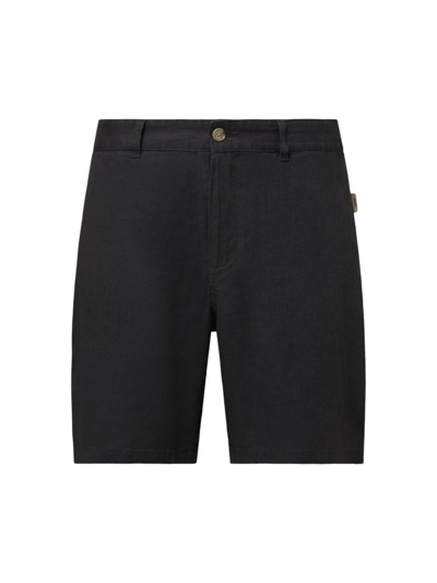 Onia Men's Linen Fixed-waist Shorts In Gunmetal