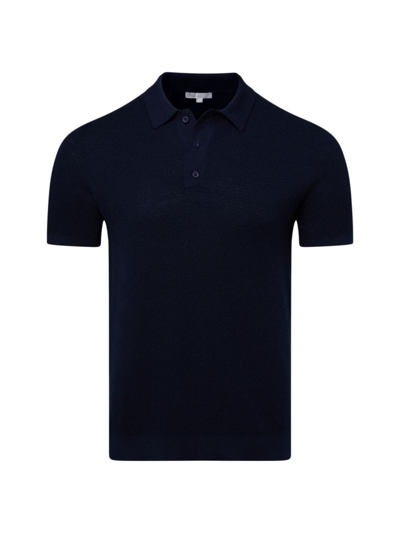 Onia Men's Textured Knit Polo Shirt In Deep Navy