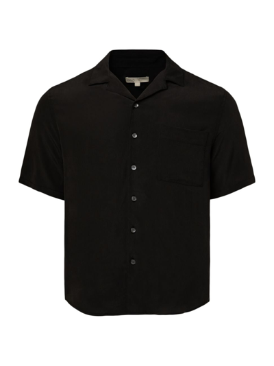 Onia Silk Vacation Shirt In Black