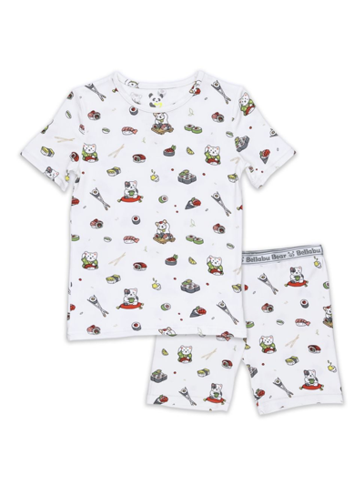 Bellabu Bear Babies' Little Kid's & Kid's Sushi Cat Shorts Pajama Set In Neutral