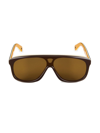 Chloé Acetate Shield Sunglasses In Brown