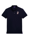 Ralph Lauren Purple Label Men's Bear Cotton Piqué Short-sleeve Polo In Navy