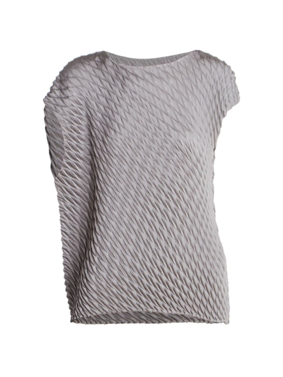 ISSEY MIYAKE WOMEN'S GLEAM PLEATS CAP-SLEEVE TOP