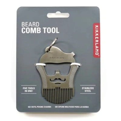Kikkerland Design Beard Comb Tool In Gray
