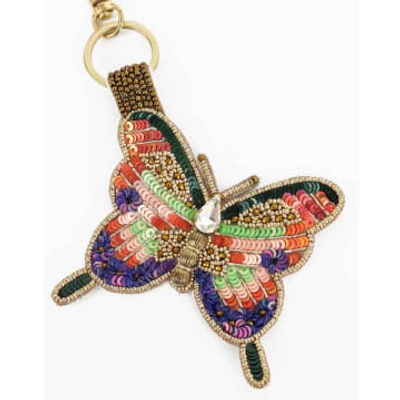 My Doris Jewelled Butterfly Keyring In Multi