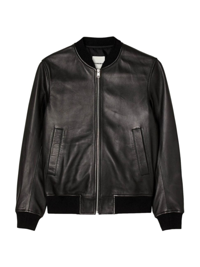 Sandro Men's Leather Jacket In Noir / Gris