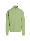 Saks Fifth Avenue Men's Slim-fit Textured Quarter-zip Sweater In Quiet Green
