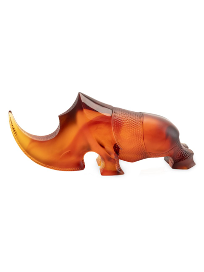 Daum Ongava Crystal Rhinoceros In Orange