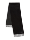 Begg X Co Men's Semi-reversible Cashmere Scarf In Black Charcoal