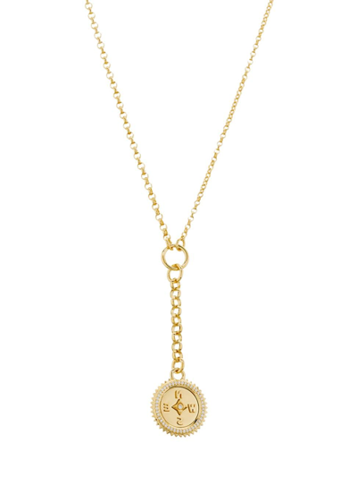 Foundrae Women's Internal Compass 18k Yellow Gold & 0.13 Tcw Diamond Small Mixed Belcher Chain Necklace