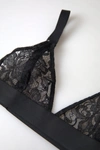 Dolce & Gabbana Black Floral Lace Nylon Stretch Bra Underwear In Black