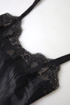 DOLCE & GABBANA BLACK LACE SILK SLEEPWEAR CAMISOLE TOP UNDERWEAR