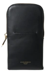 Dolce & Gabbana Black Leather Men Purse Double Belt Strap Bracelet Bag In Black