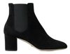 DOLCE & GABBANA BLACK SUEDE LEATHER ANKLE BOOTS HEELS SHOES