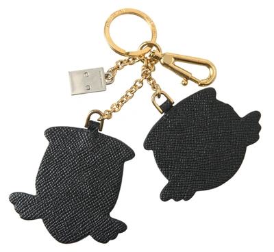 Dolce & Gabbana Blue Angel Leather Dominico Stefano Keyring Keychain