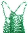 DOLCE & GABBANA GREEN ALUMINUM SLEEVELESS HALTER CROPPED TANK TOP