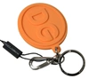 DOLCE & GABBANA ORANGE RUBBER DG LOGO GOLD BRASS METAL KEYCHAIN