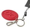 DOLCE & GABBANA RED RUBBER DG LOGO SILVER BRASS METAL KEYRING KEYCHAIN