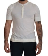 Dolce & Gabbana White Short Button Closure Crewneck  T-shirt In White